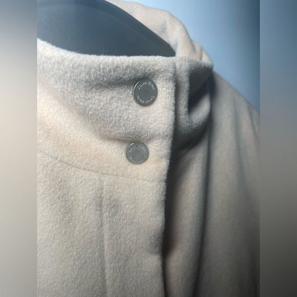Women’s Calvin Klein Angora/Wool Long Hunter Coat beige / tan size 8 - Picture 9 of 9